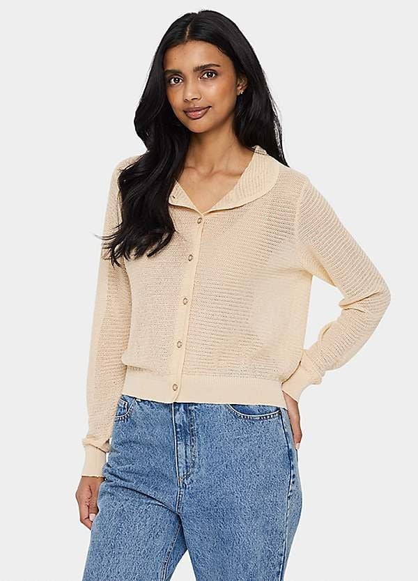 GIZETTESZ CARDIGAN BY SAINT TROPEZ IN CREME 30513475