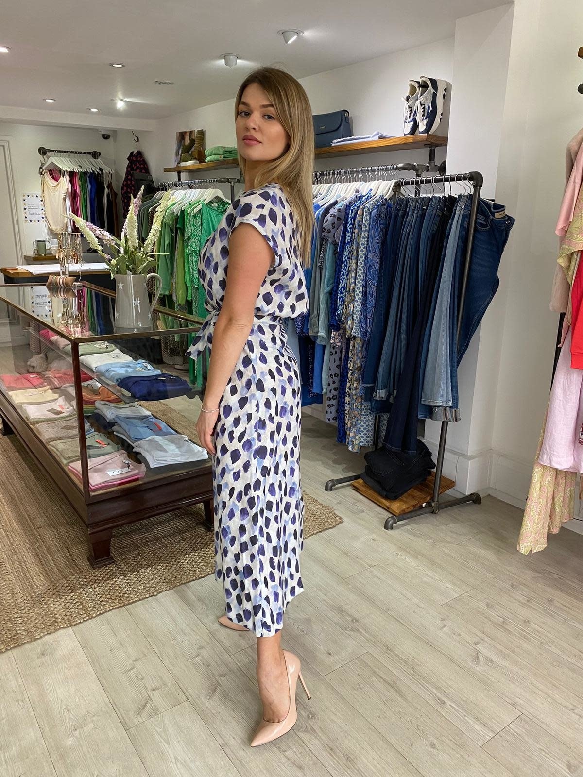 HARIS 100% LINEN DRESS MIDI A-LINE DRS6574