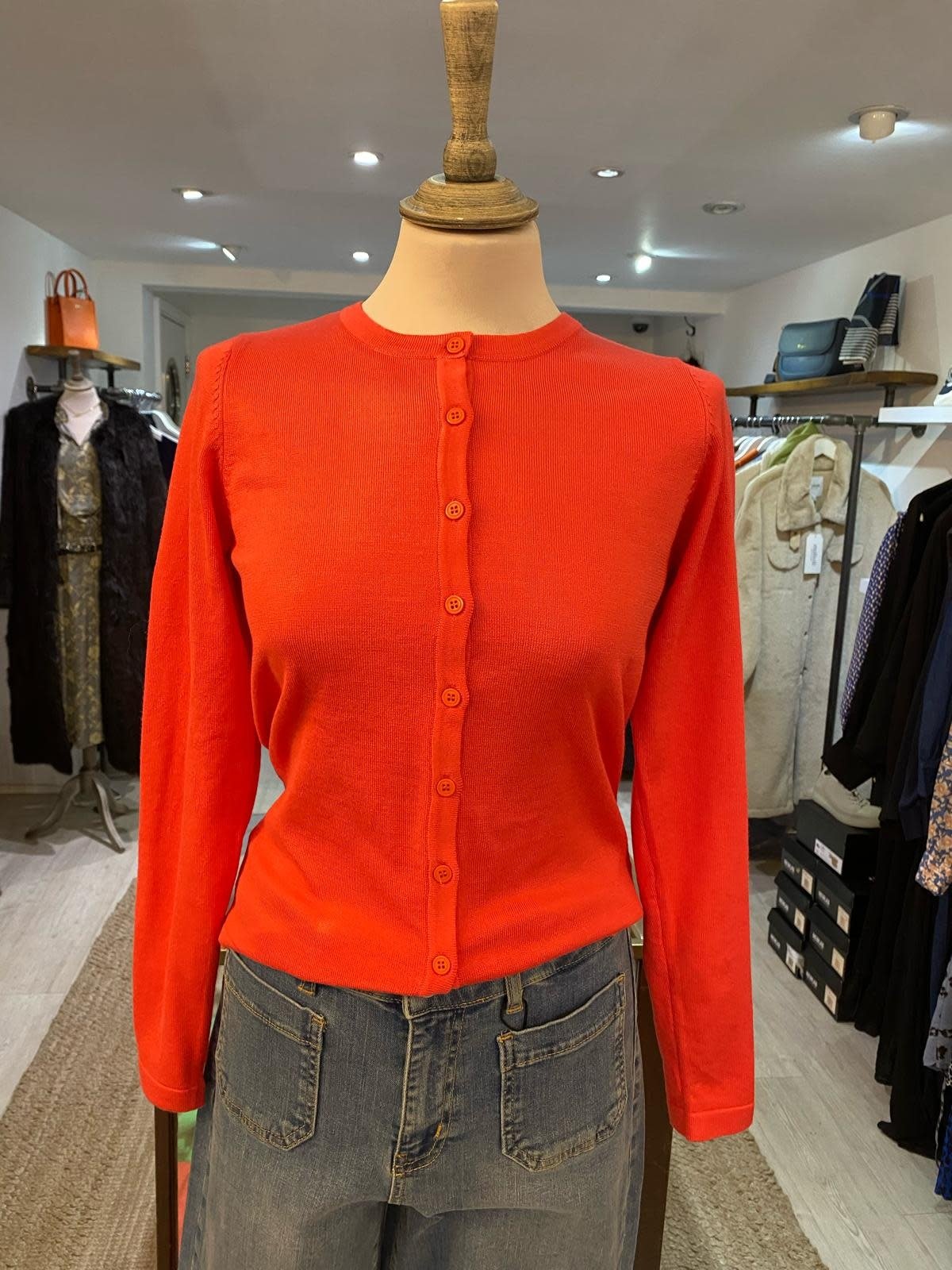 MILA L/S CARDIGAN W ROUND NECK A8661 / 30500005 SAINT TROPEZ