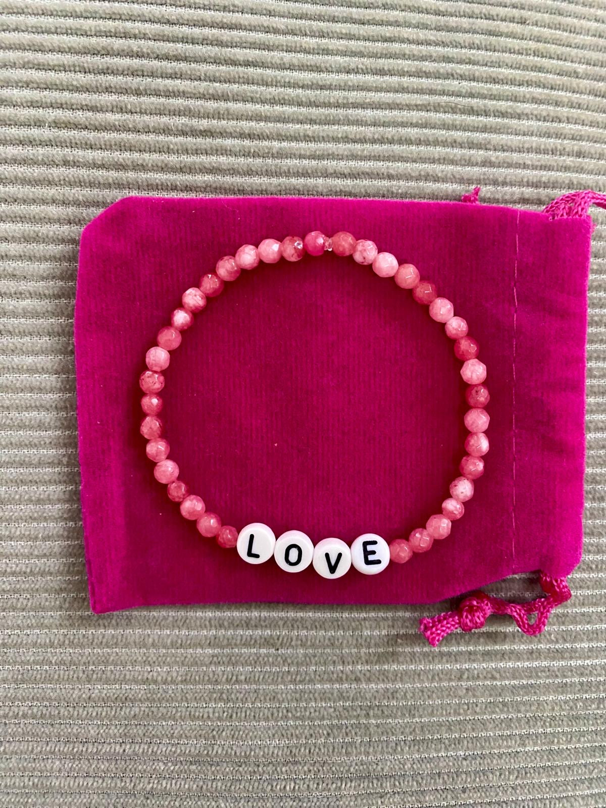 PEACHY + WILD CHALCEDONY LOVE BRACELET