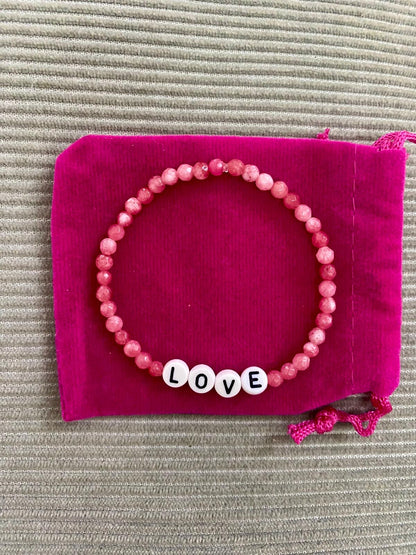 PEACHY + WILD CHALCEDONY LOVE BRACELET