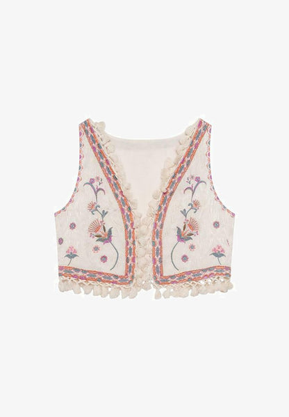 NEKANE
POMPOMS EMBROIDERED VEST