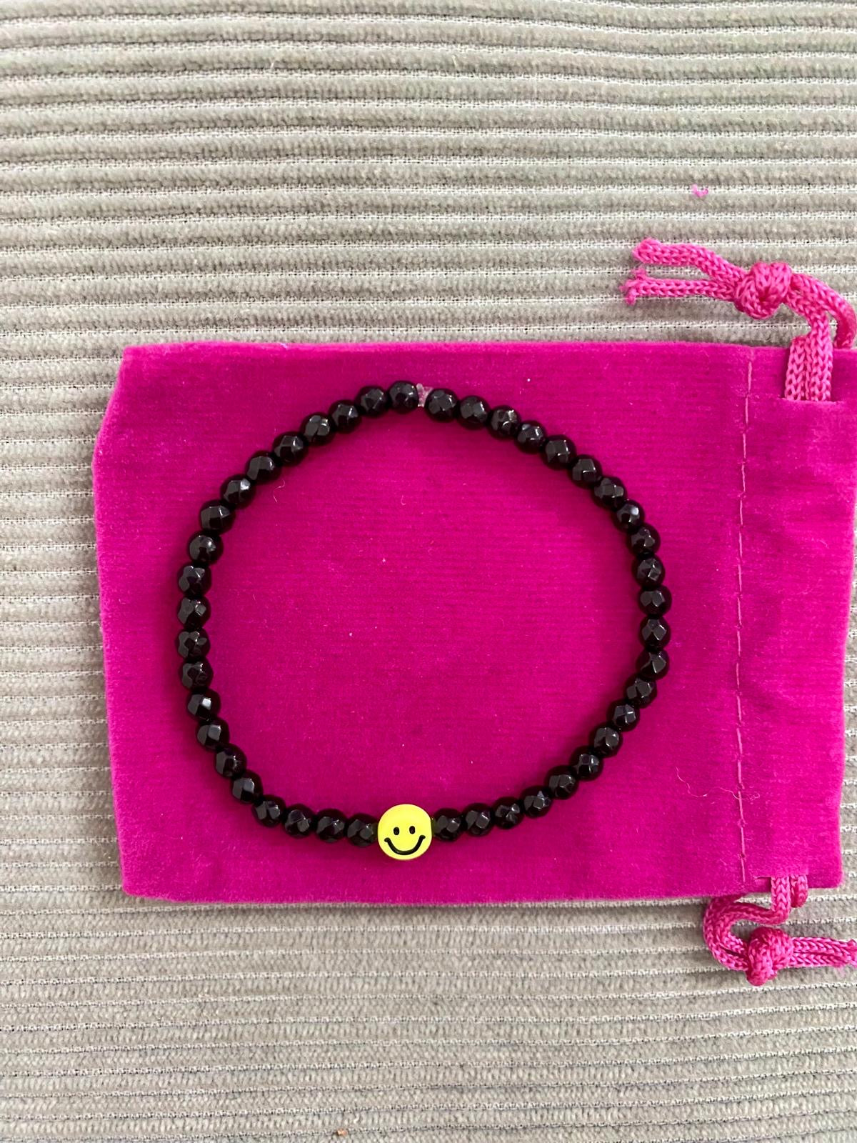 PEACHY + WILD BLACK SMILE BRACELET