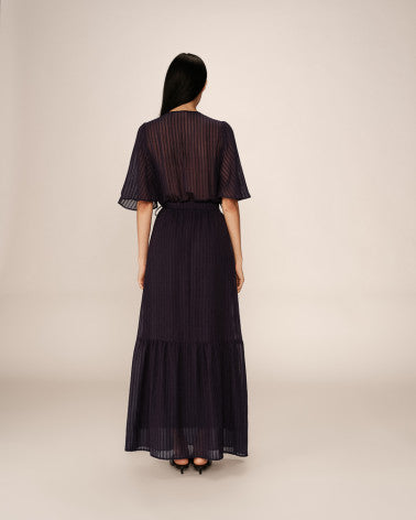 *GRACE & MILA LONG DRESS MARINE PERSE