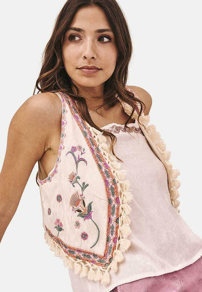 NEKANE
POMPOMS EMBROIDERED VEST