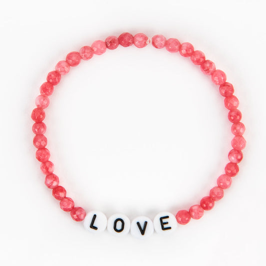 PEACHY + WILD CHALCEDONY LOVE BRACELET