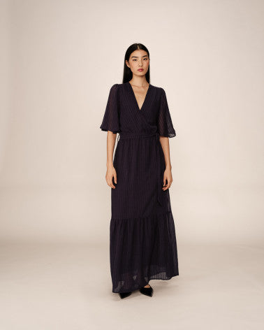 *GRACE & MILA LONG DRESS MARINE PERSE