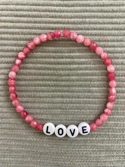 PEACHY + WILD CHALCEDONY LOVE BRACELET