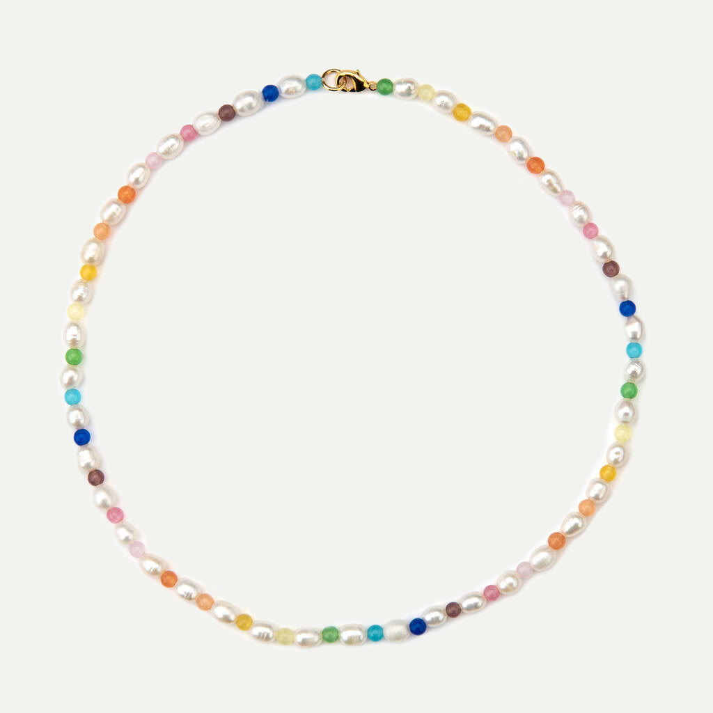 PEACHY & WILD PEARL RAINBOW NECKLACE