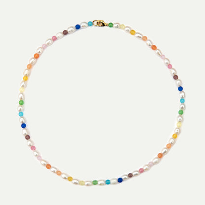 PEACHY & WILD PEARL RAINBOW NECKLACE