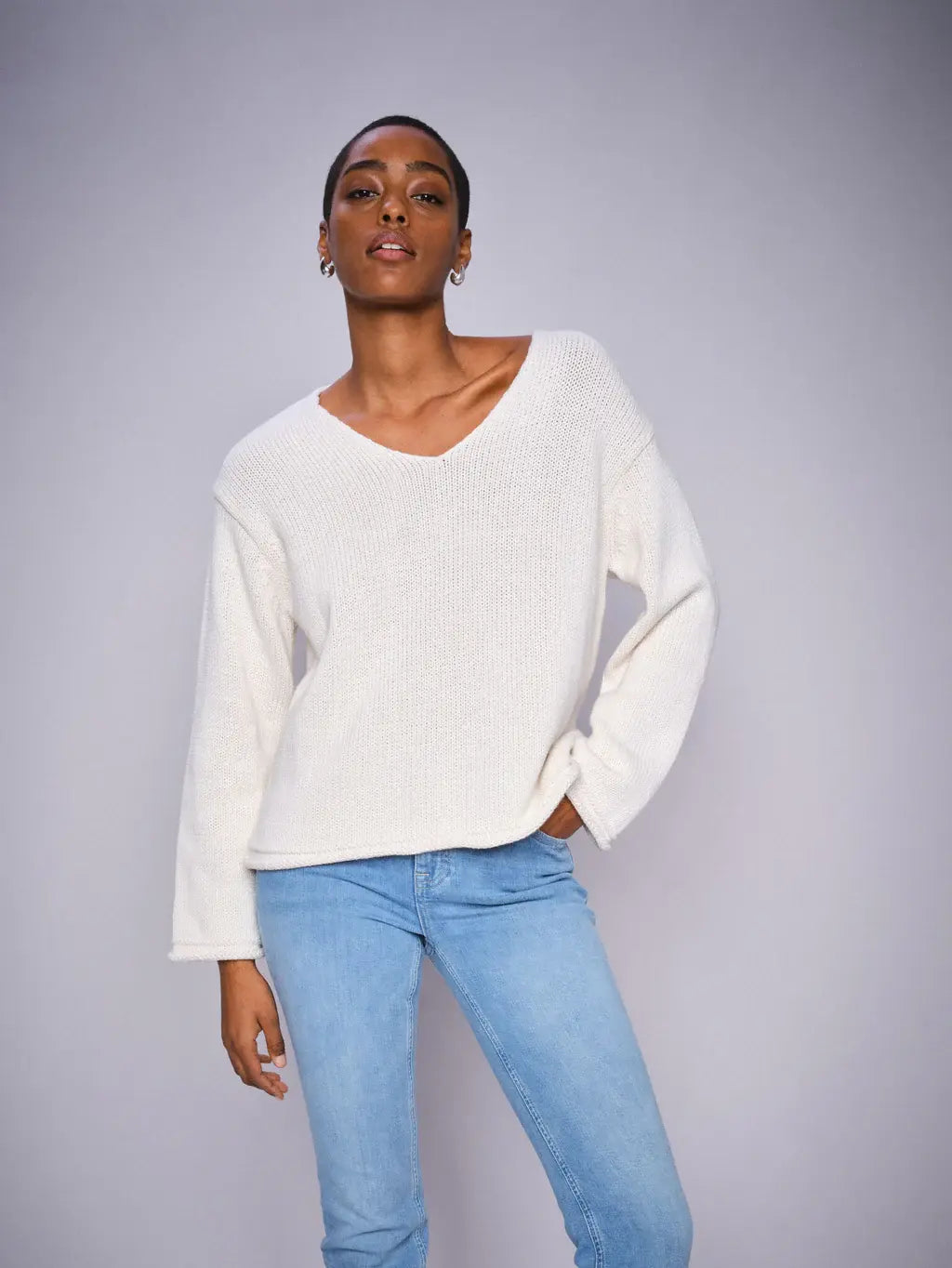*BINE LS V-NECK KNIT