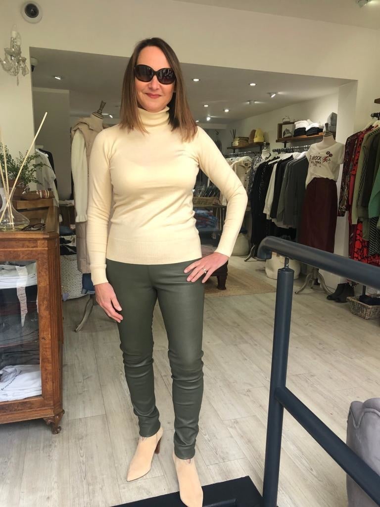 LUCILLE LUCIA STRETCH LEATHER LEGGINGS
