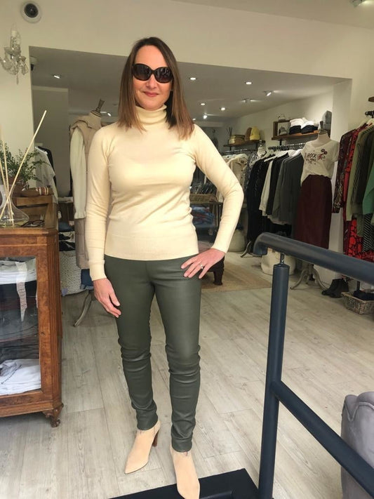 LUCILLE LUCIA STRETCH LEATHER LEGGINGS