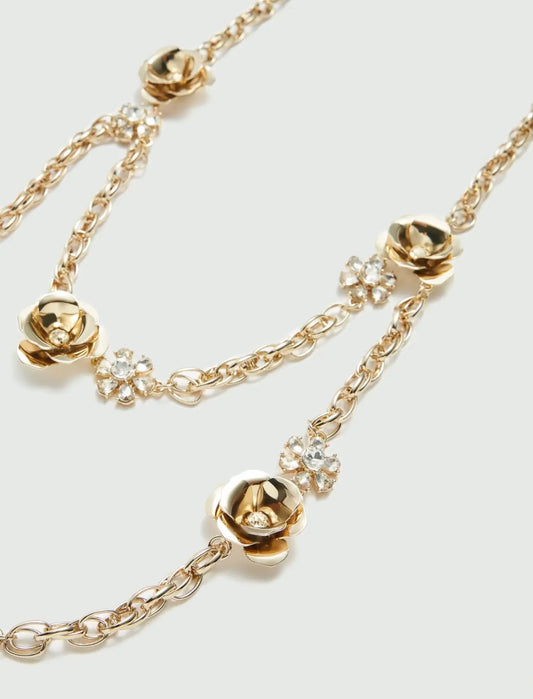 YORK NECKLACE 2025 FLOWERS / RHINESTONE GOLD