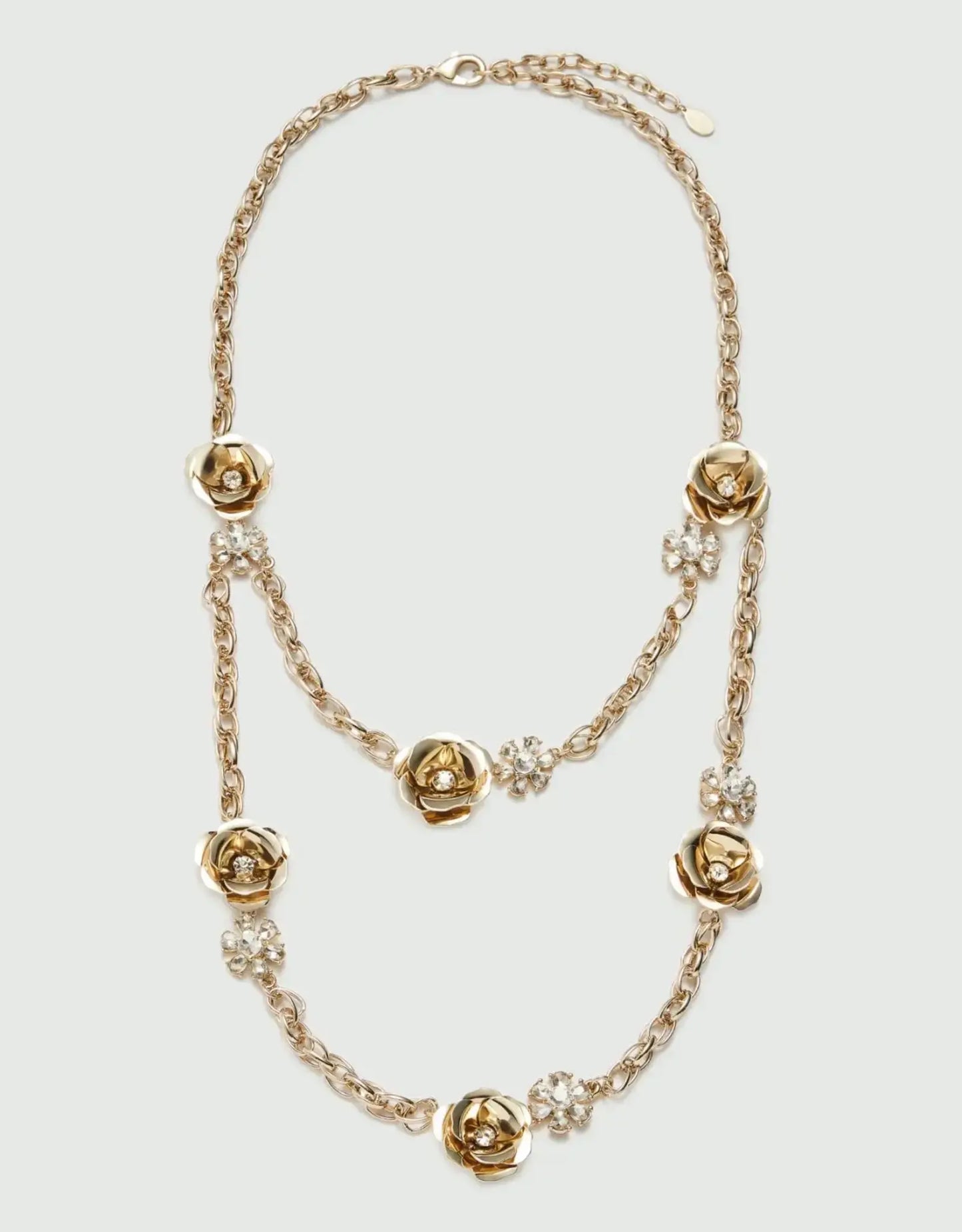 YORK NECKLACE 2025 FLOWERS / RHINESTONE GOLD