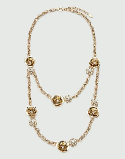 YORK NECKLACE 2025 FLOWERS / RHINESTONE GOLD