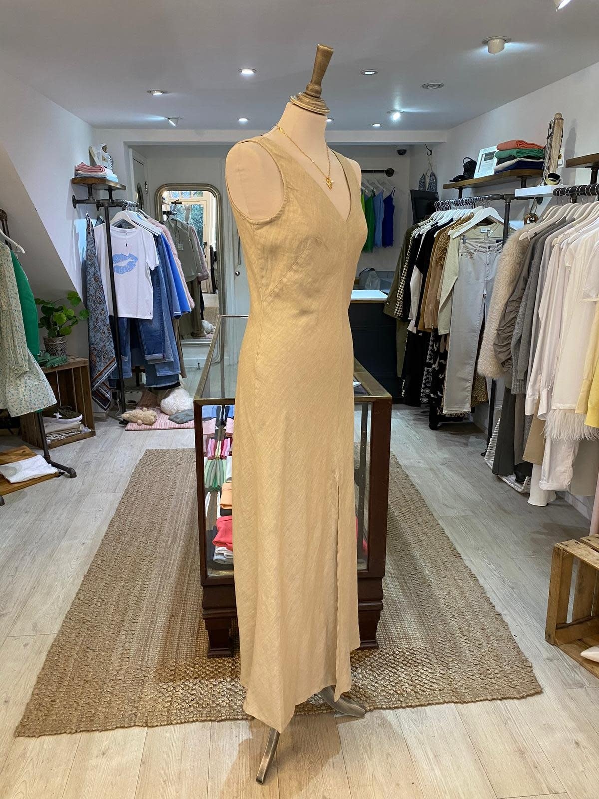 HARIS 100% LINEN DRESS MAXI SLEEVELESS DRS6249