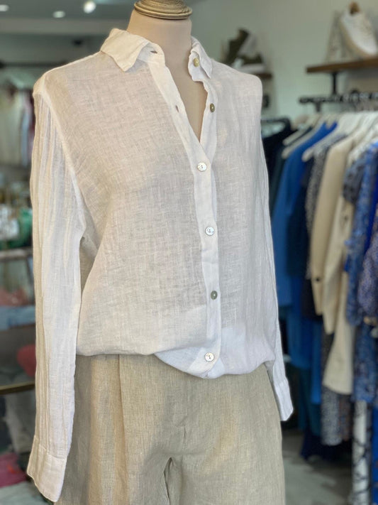 HARIS 100% LINEN LS SHIRT SHR0027